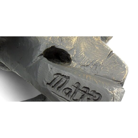 EDGE French BULLDOG Brown Bust Statue by Matt Buckley 12 x 9.5" - Picture 10 of 10